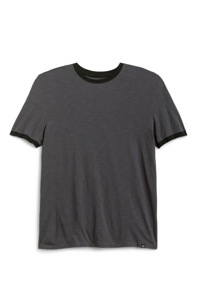 Stitch Fix men’s dark gray short sleeve ringer tee.