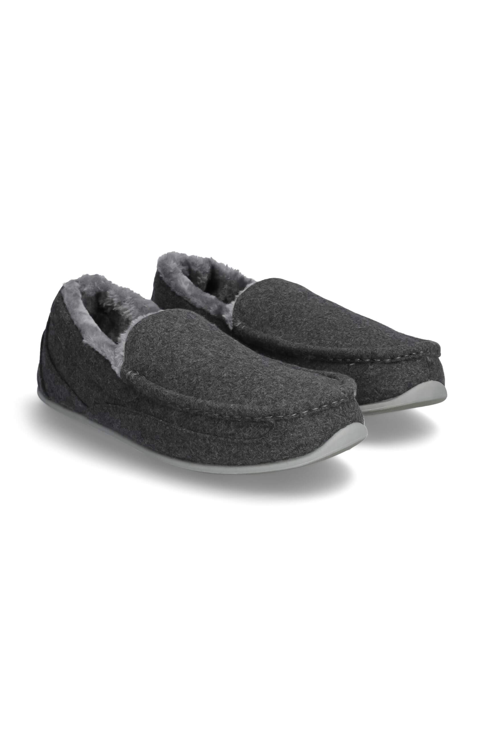 Stitch Fix men’s fall grey sherpa-lined slippers.