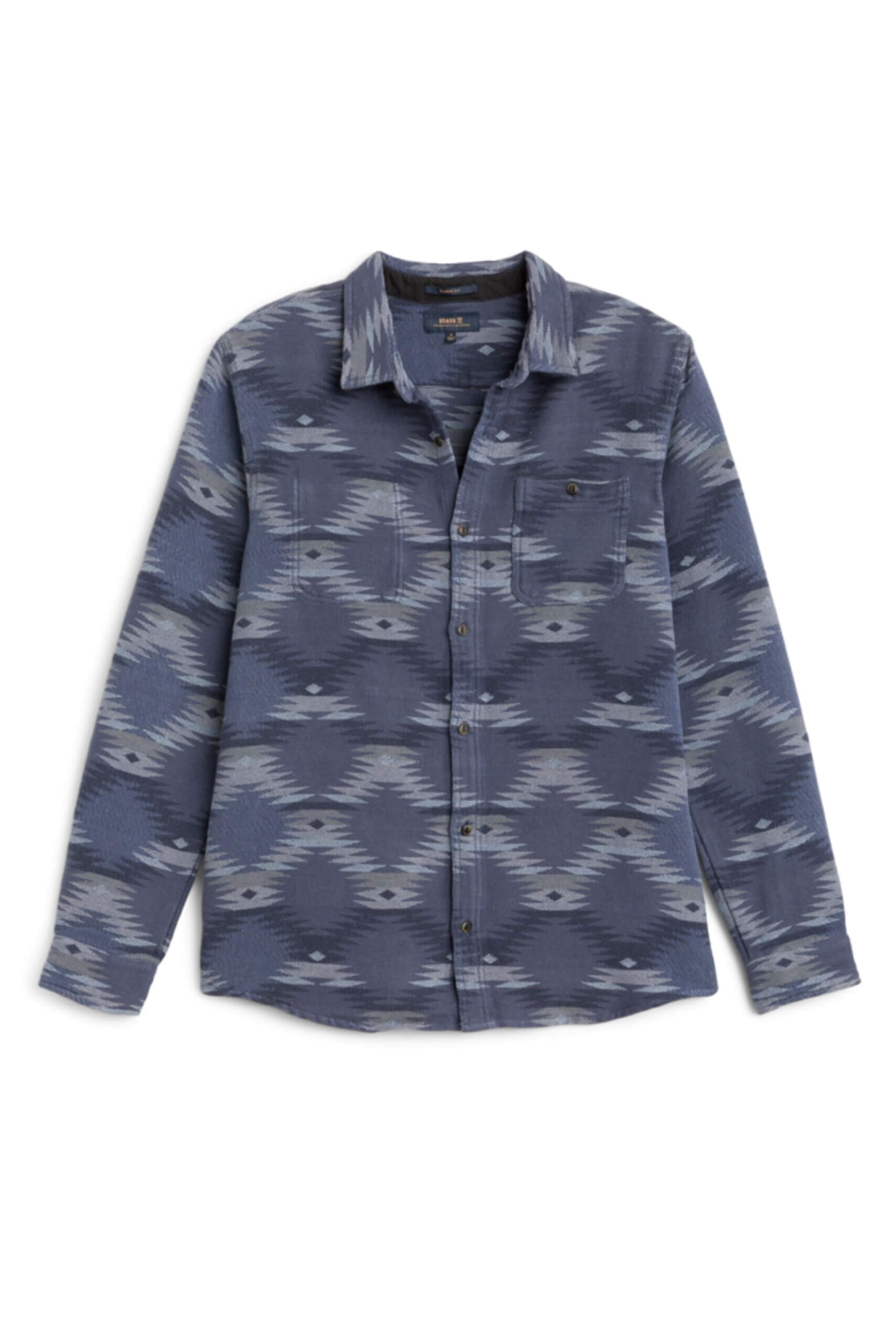 Stitch Fix Men’s navy cabincore Southwestern print shacket.