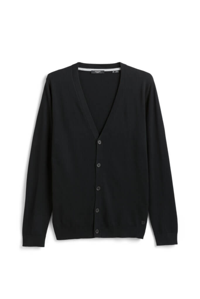 Stitch Fix Men’s black button-up cardigan.