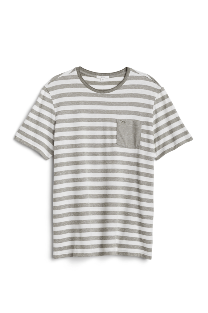 Stitch Fix Men’s white and grey striped pocket T-shirt.