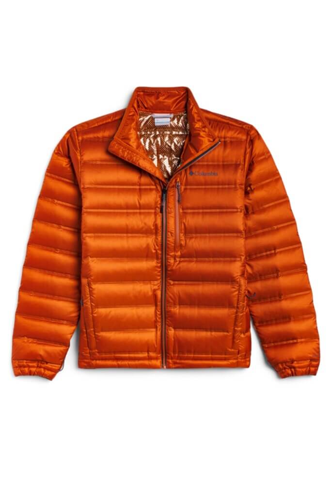 Stitch Fix Men’s cabincore orange puffer jacket.