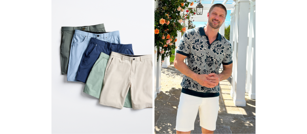 Man in golf outfit and golfing shorts