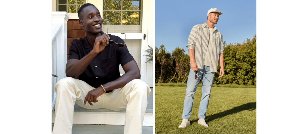 Men in jeans and khakis for summer casual