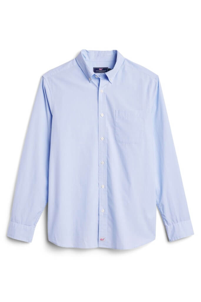 Stitch Fix men’s long-sleeved blue button-down shirt.
