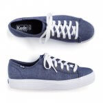 Stitch Fix women’s denim canvas platform sneakers with white laces.