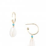 Stitch Fix women’s shell and turquoise drop earrings.