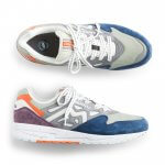 Stitch Fix men’s white, grey, purple, navy and orange lace-up sneakers.