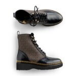 Stitch Fix women’s brown and black lace-up combat boots.