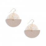 Stitch Fix women’s dangle circle earrings in pearlized lucite with faux leather.