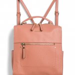 Stitch Fix women’s faux leather pink backpack with gold zipper detailing and hardware.