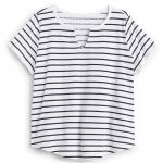 Stitch Fix women’s luxury fabric Pima cotton white and navy striped T-shirt.