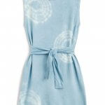 Stitch Fix Women’s blue tie-dye dress with a tie-waist.