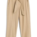 Stitch Fix women’s khaki paper bag trousers.