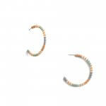 Stitch Fix women’s blue, green pink and yellow beaded half-hoop earrings.