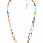 Stitch Fix women’s gold chain-link necklace with multicolor beads and pearl details.