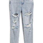 Stitch Fix Women’s distressed acid-wash straight-leg jeans.