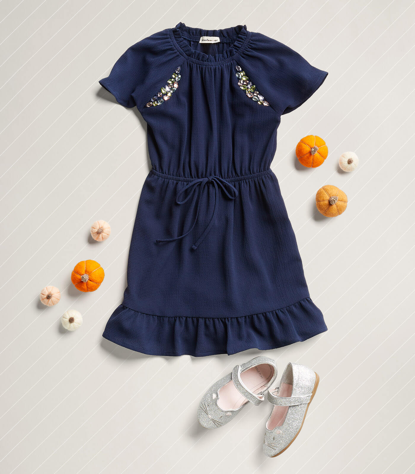 navy embroidered dress