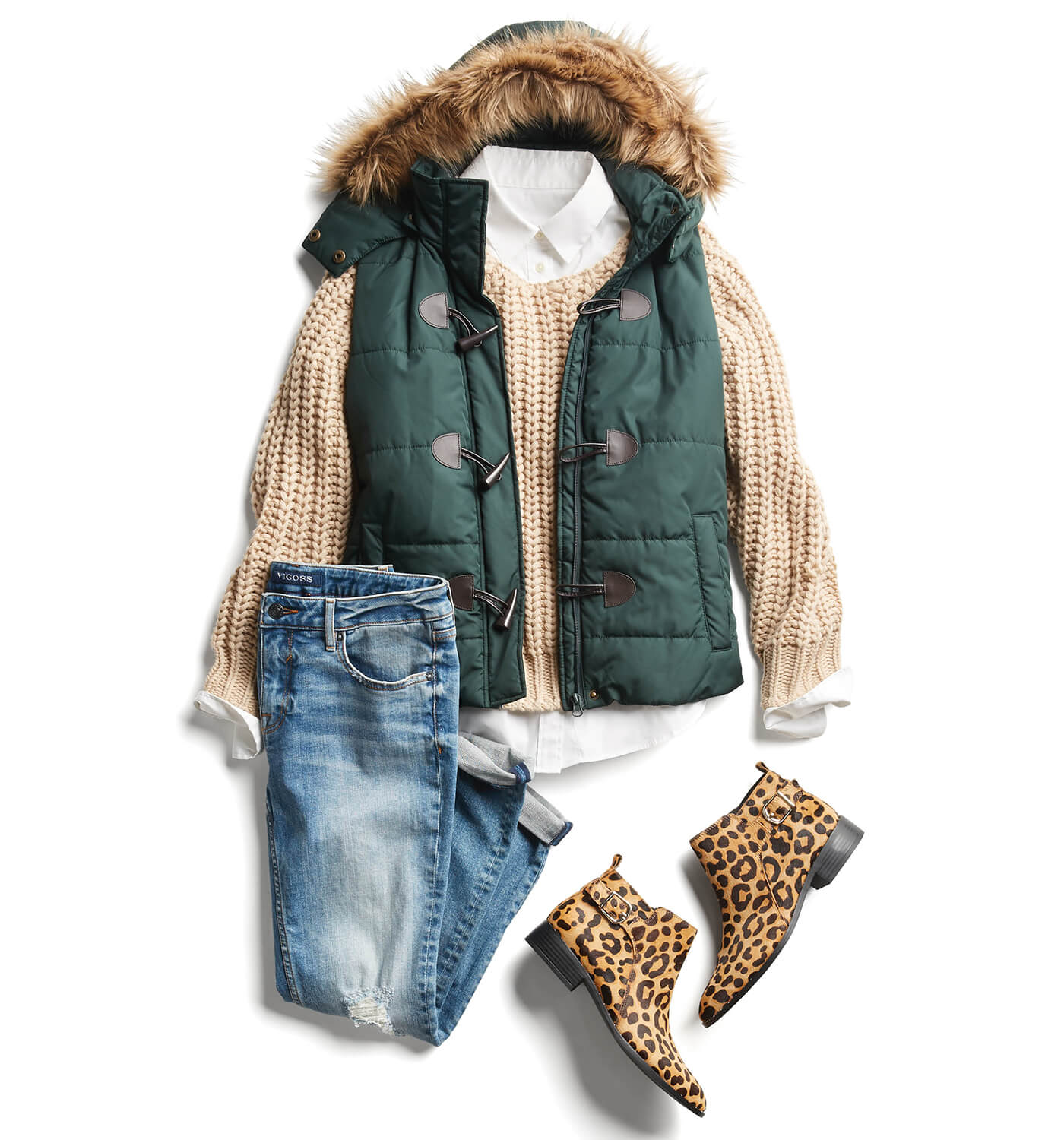 puffer vest with booties