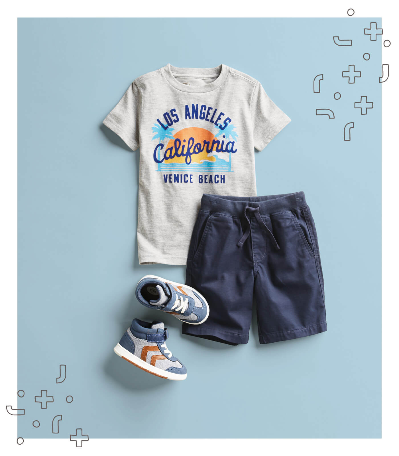 kid's california t-shirt and shorts