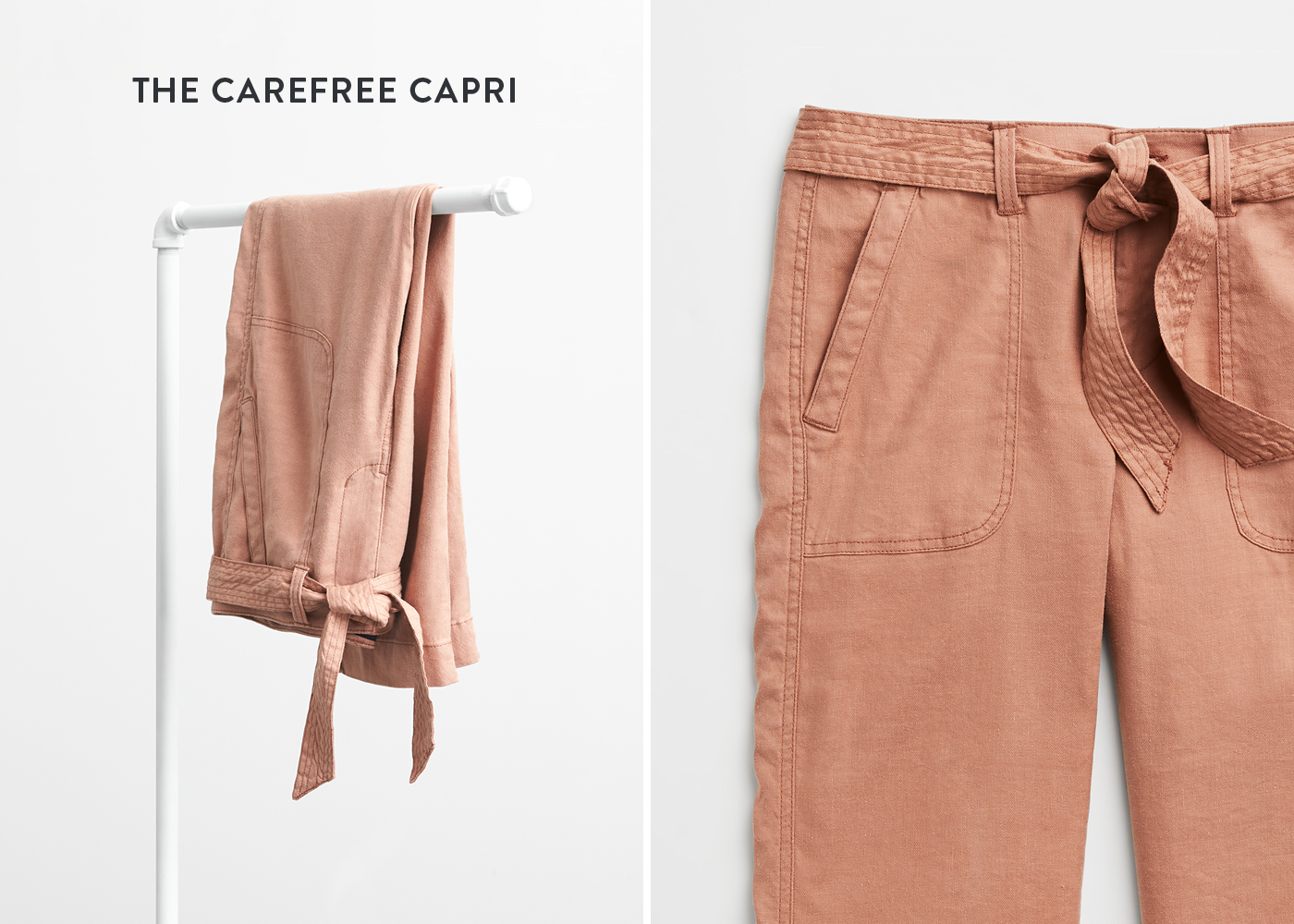 women's tie-waist capri pants
