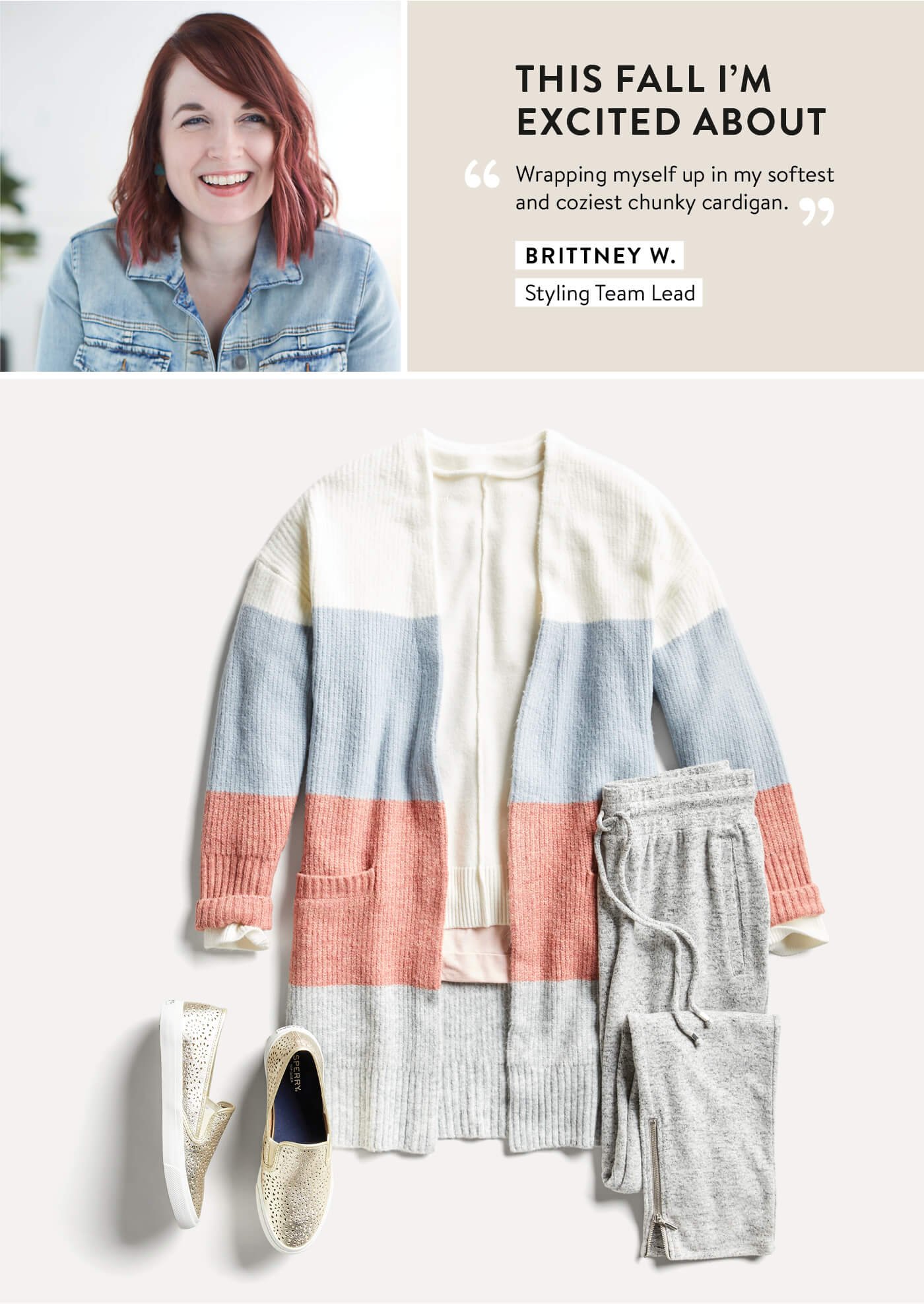 Stitch Fix Stylist, Brittany, wrap cardigan and joggers
