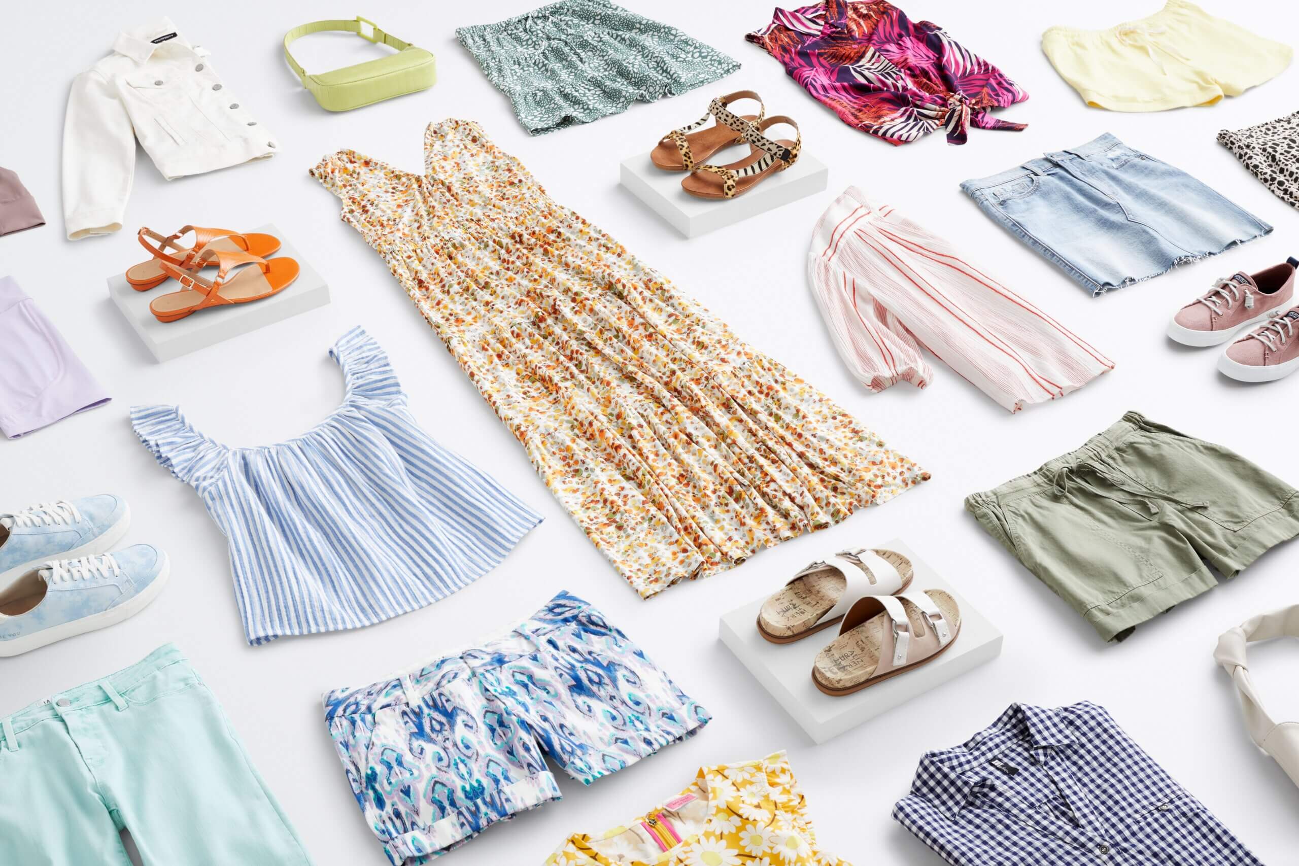 Stitch Fix women’s resort wear in a variety of colors, prints and silhouettes.