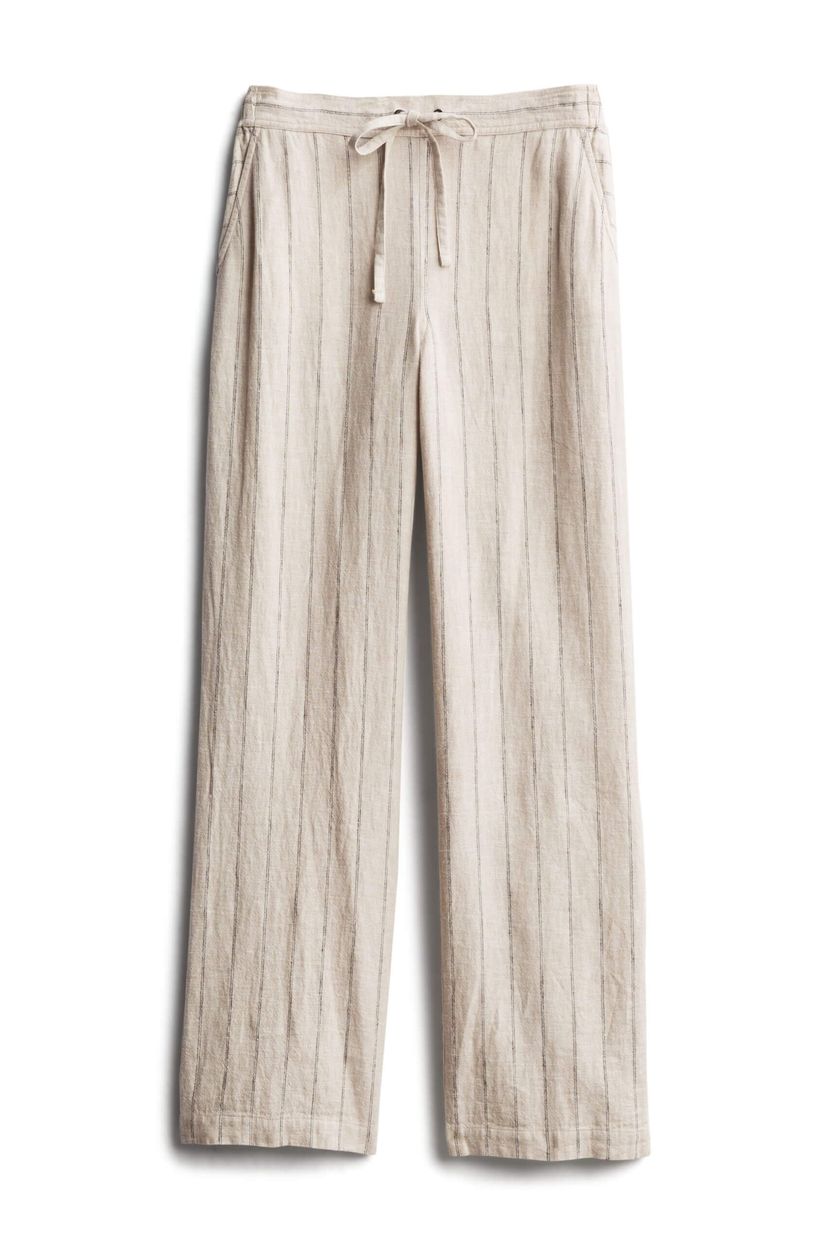 Stitch Fix women’s khaki and gray striped wide-leg pants.