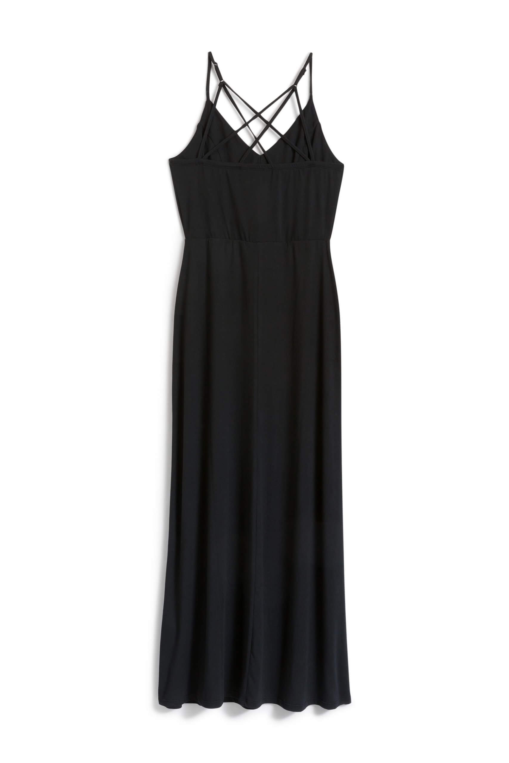 Stitch Fix women’s black maxi dress with cross-back straps.