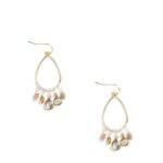 Stitch Fix women’s gold dangle earrings with multi-colored gems.