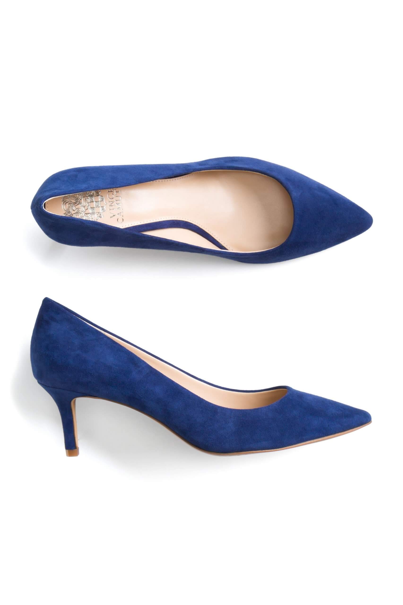 Stitch Fix Women’s blue suede kitten heels.