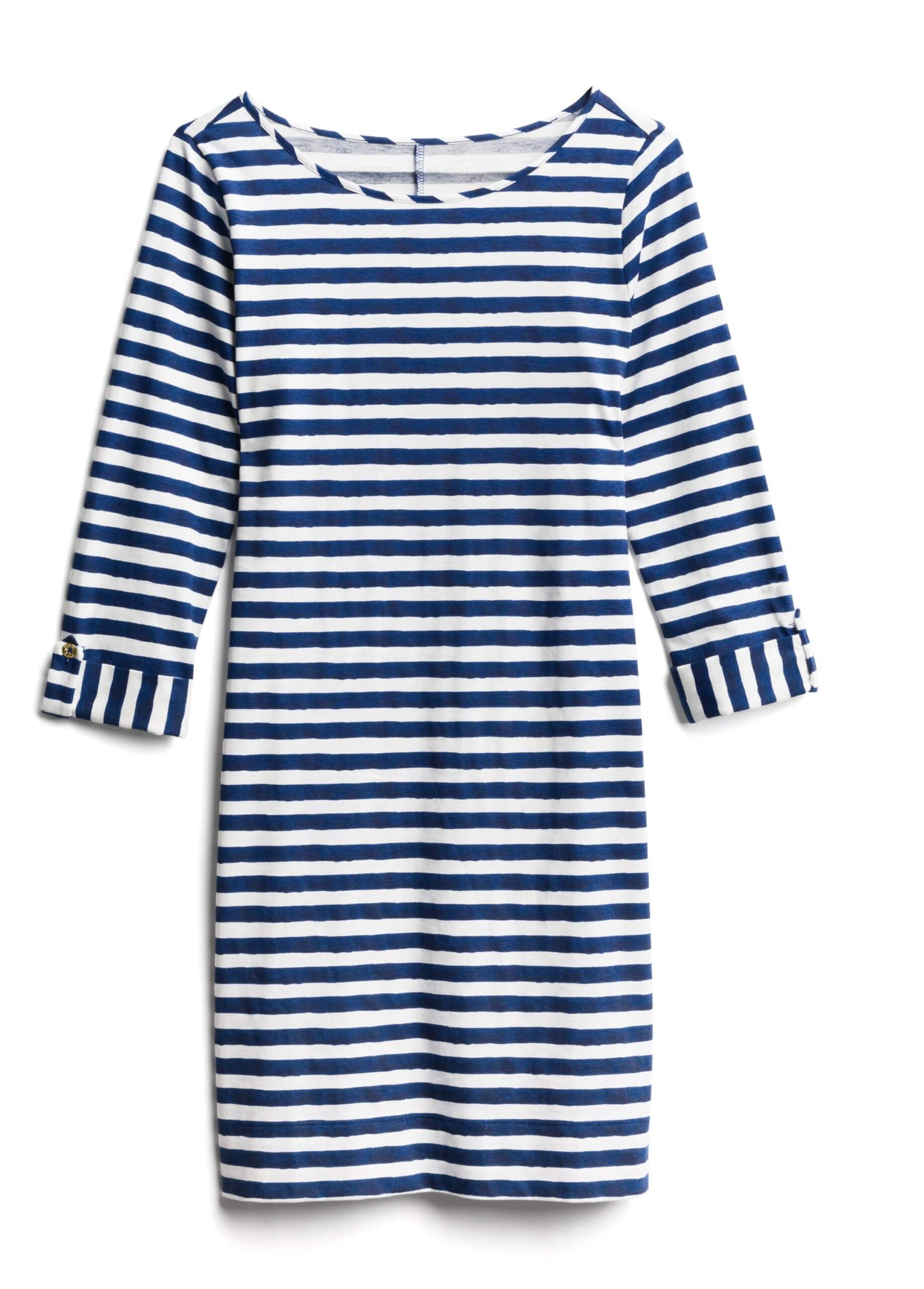Stitch Fix Women's navy and white striped dress.