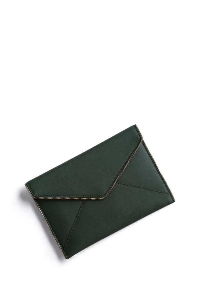 Stitch Fix women's dark green envelope clutch.