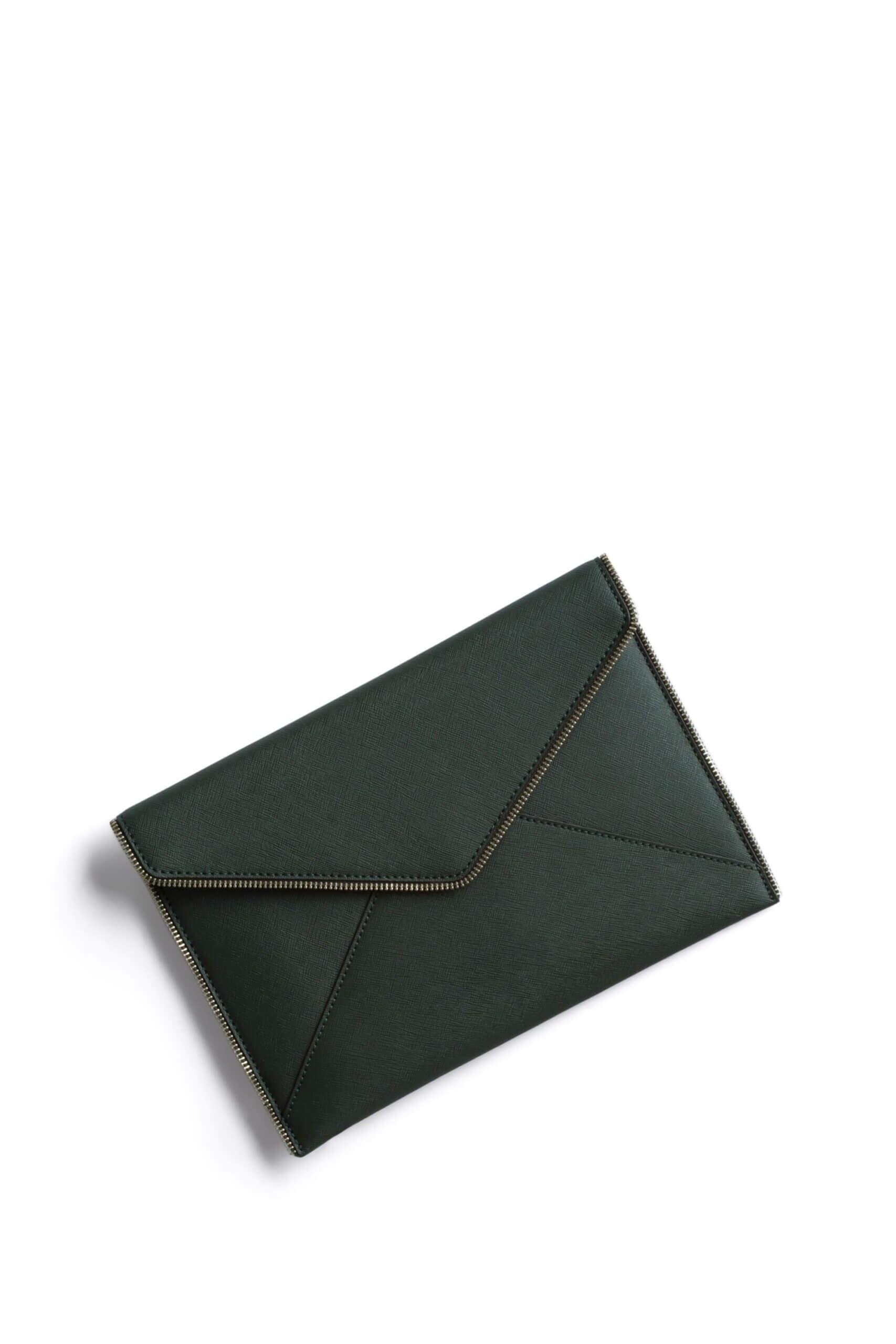 Stitch Fix women's dark green envelope clutch.