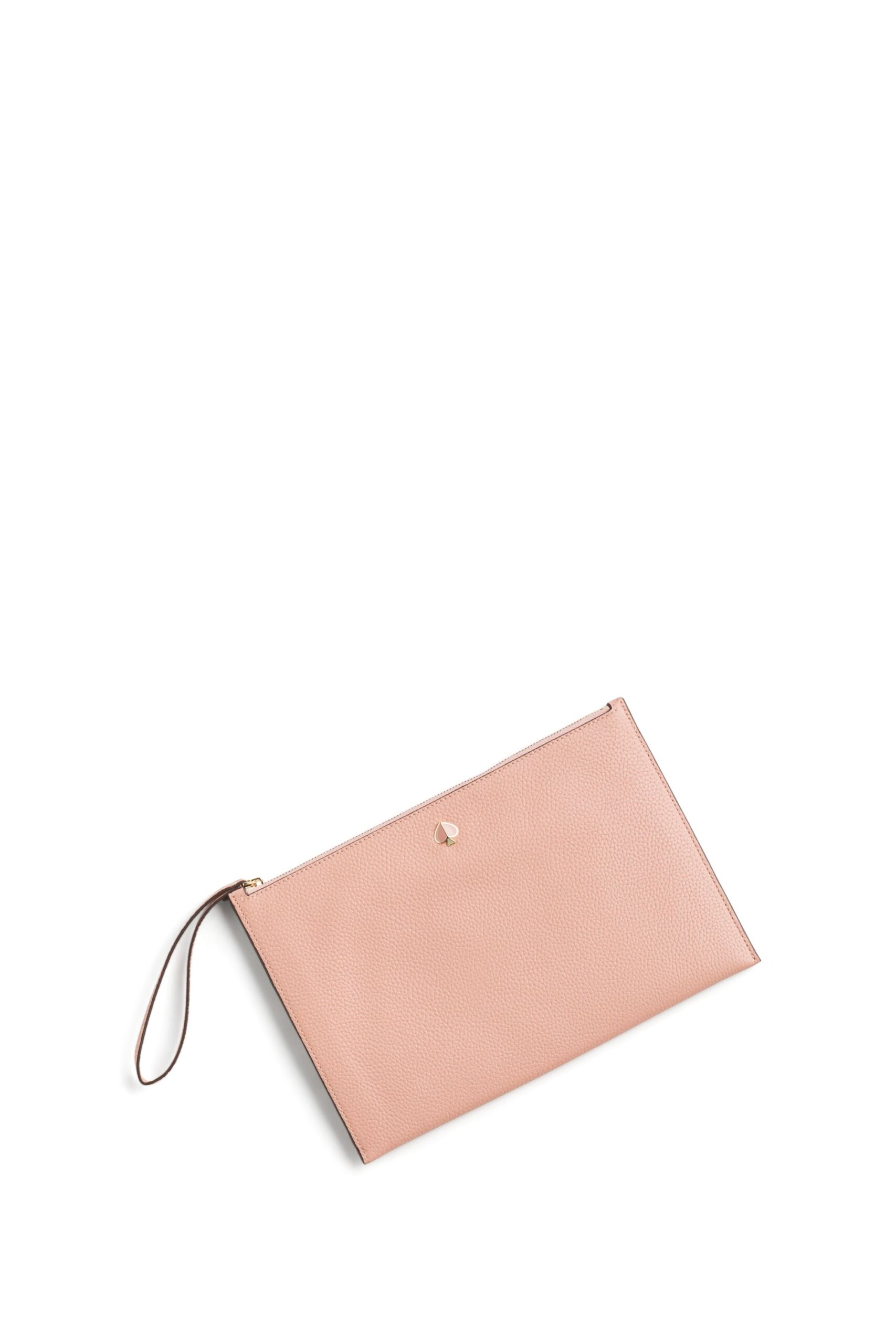Stitch Fix Women’s soft pink clutch with wristlet strap.