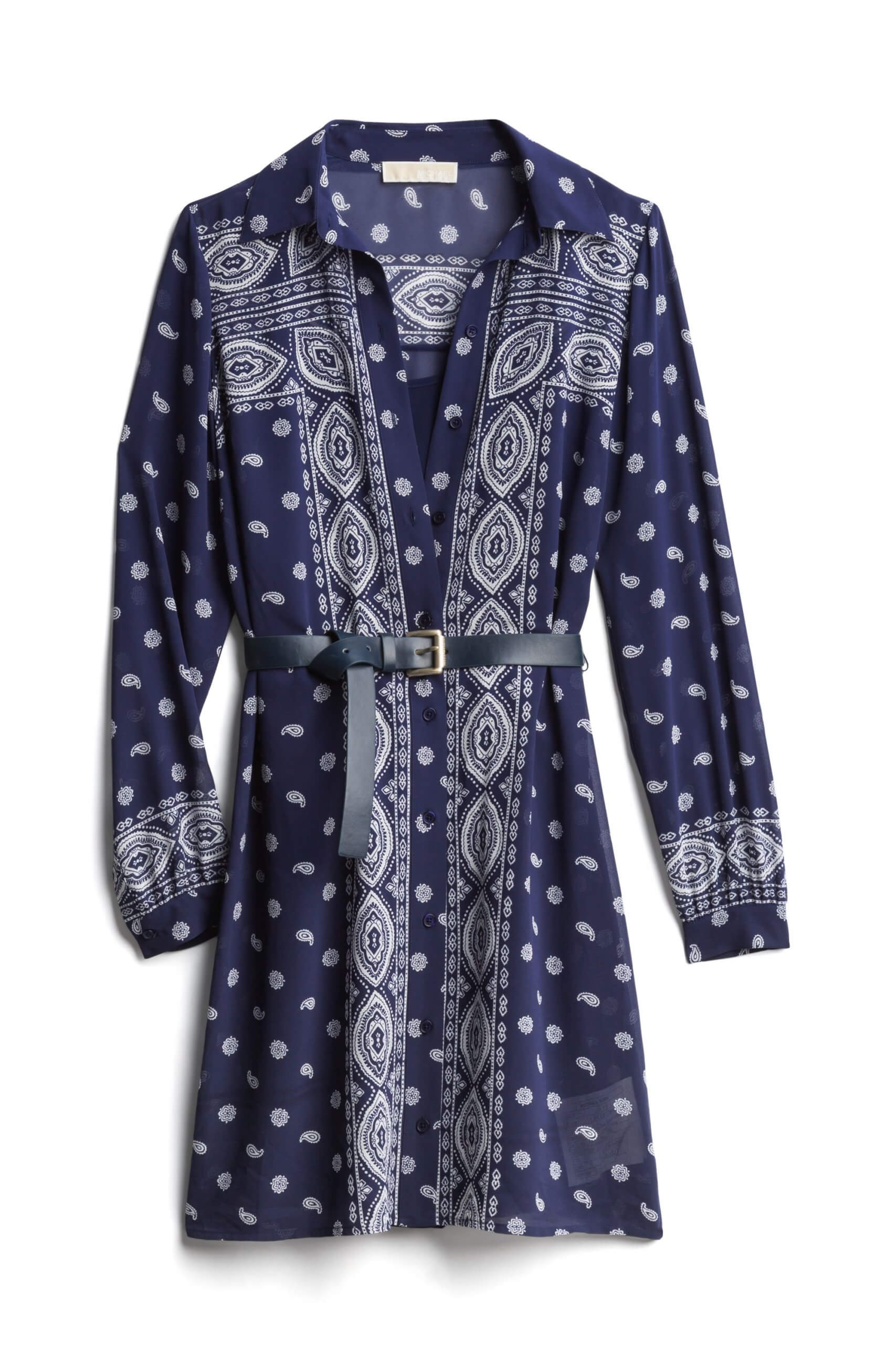 Stitch Fix Women’s blue boho print shirt dress.