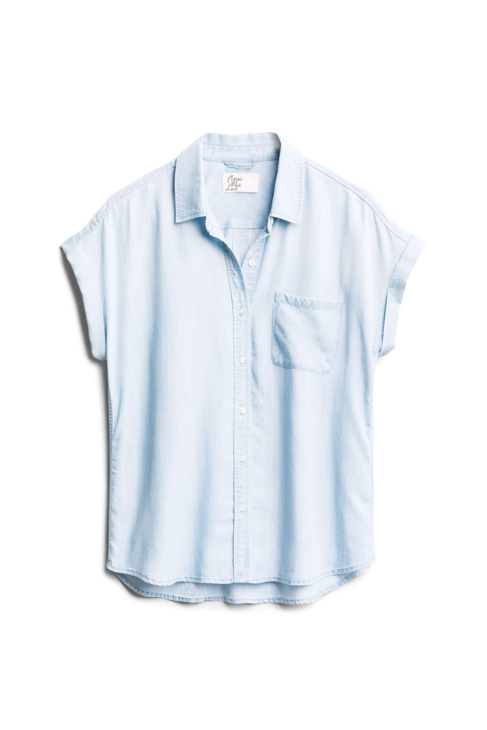 Stitch Fix women's short sleeve chambray shirt.