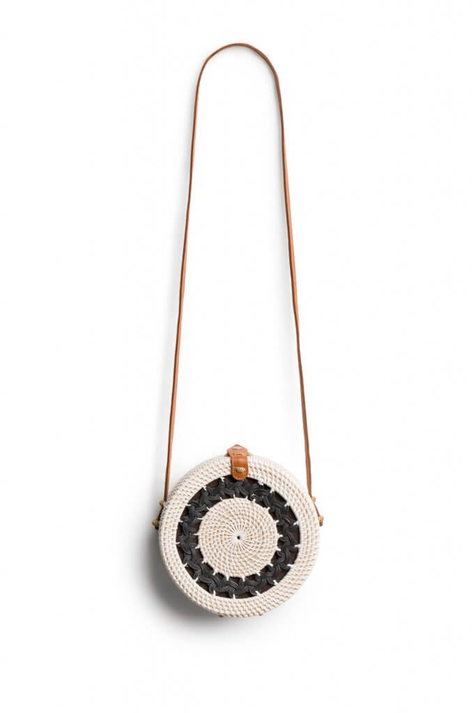 Stitch Fix women’s round woven crossbody bag.