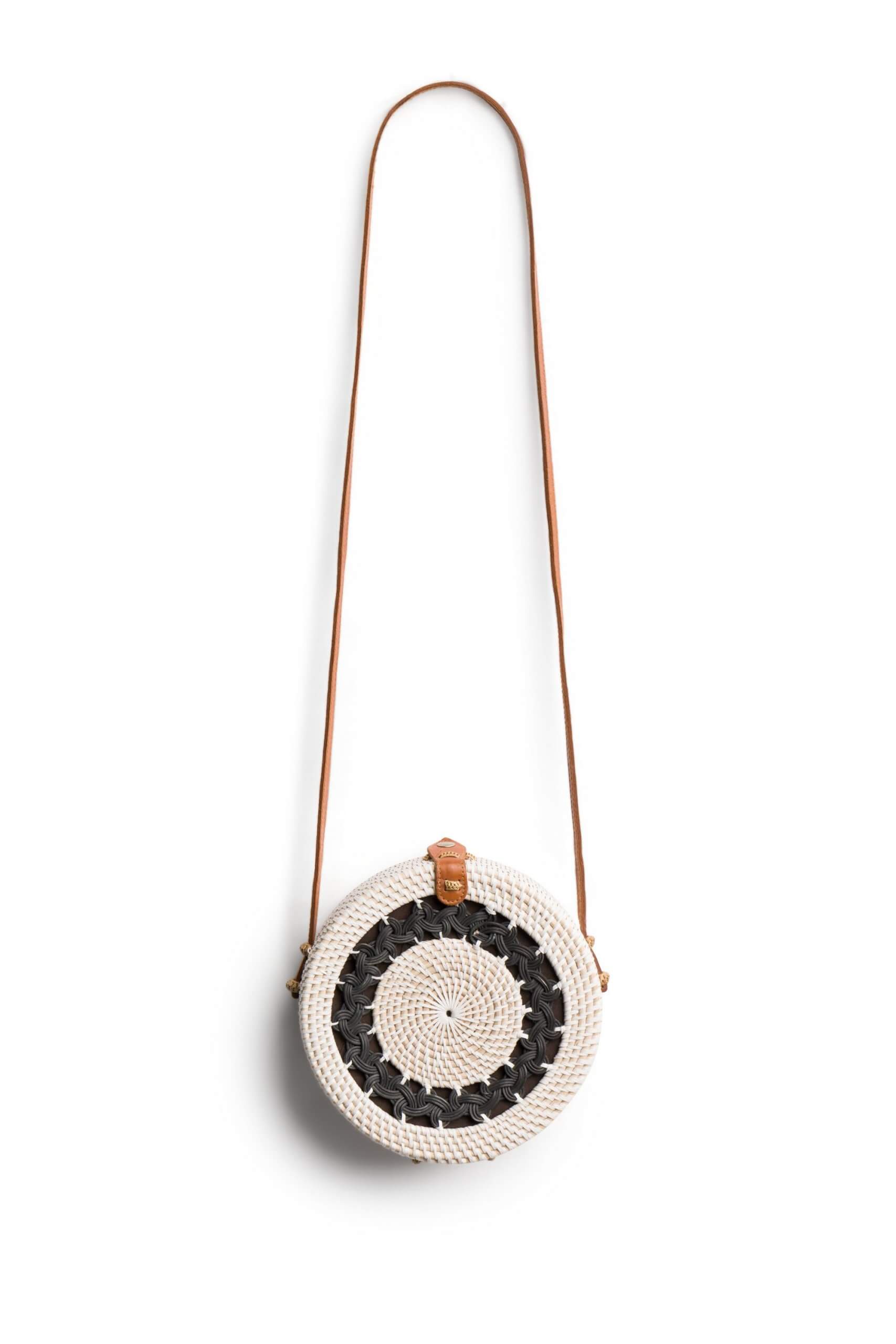 Stitch Fix women’s round woven crossbody bag.