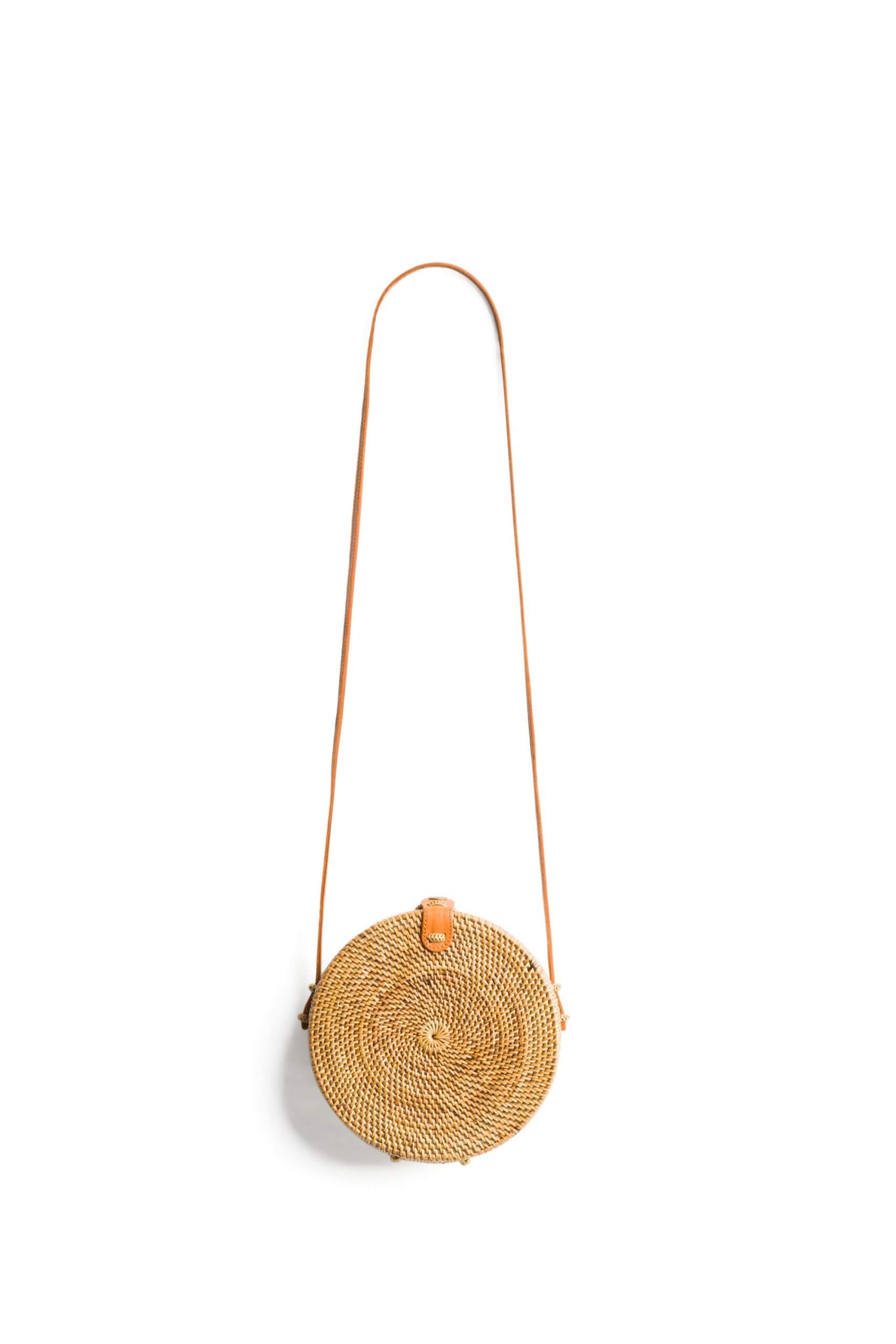 Stitch Fix women’s round woven crossbody bag.