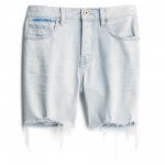 Stitch Fix light-wash, distressed denim shorts with a raw hem.