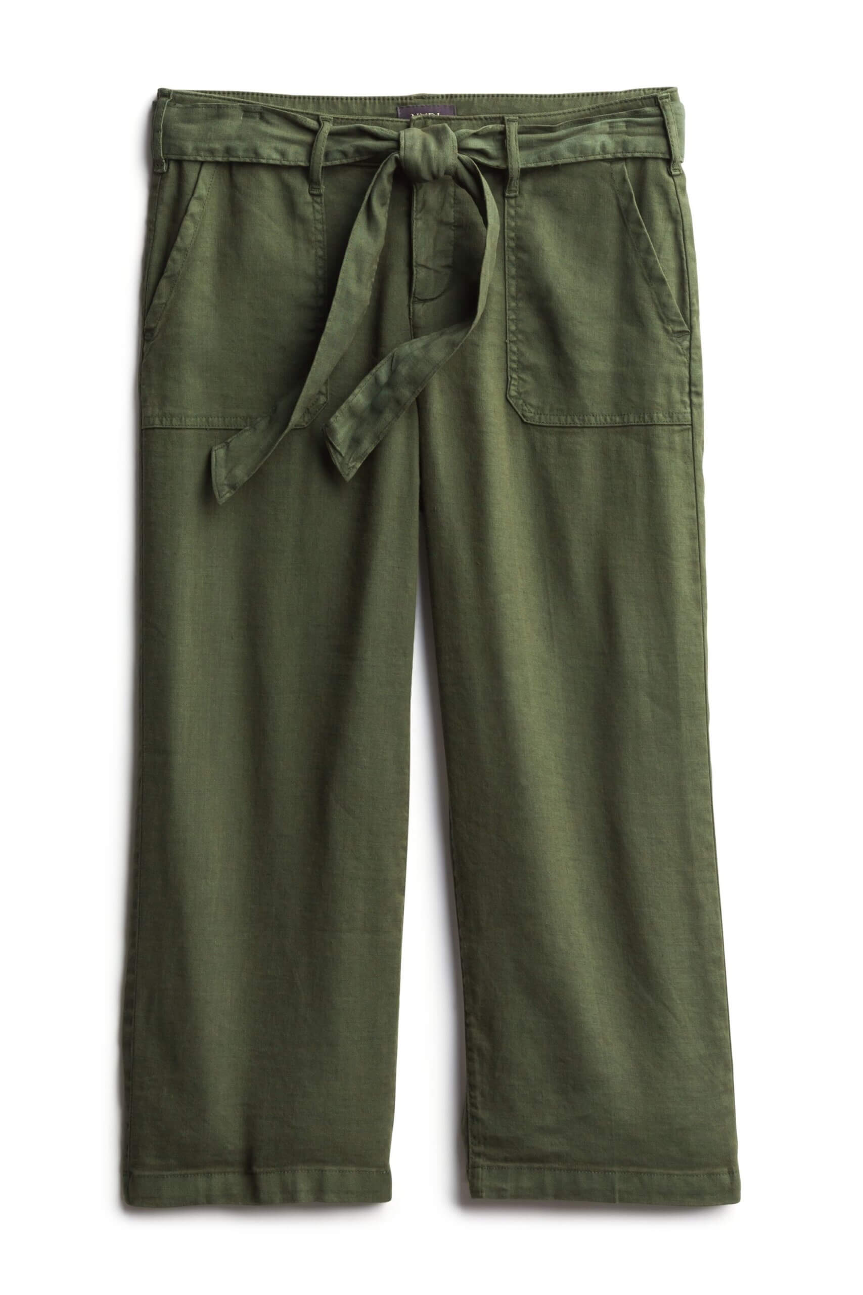 Stitch Fix Desert Daze trend olive cargo wide leg capris with utility pockets and tie waist.