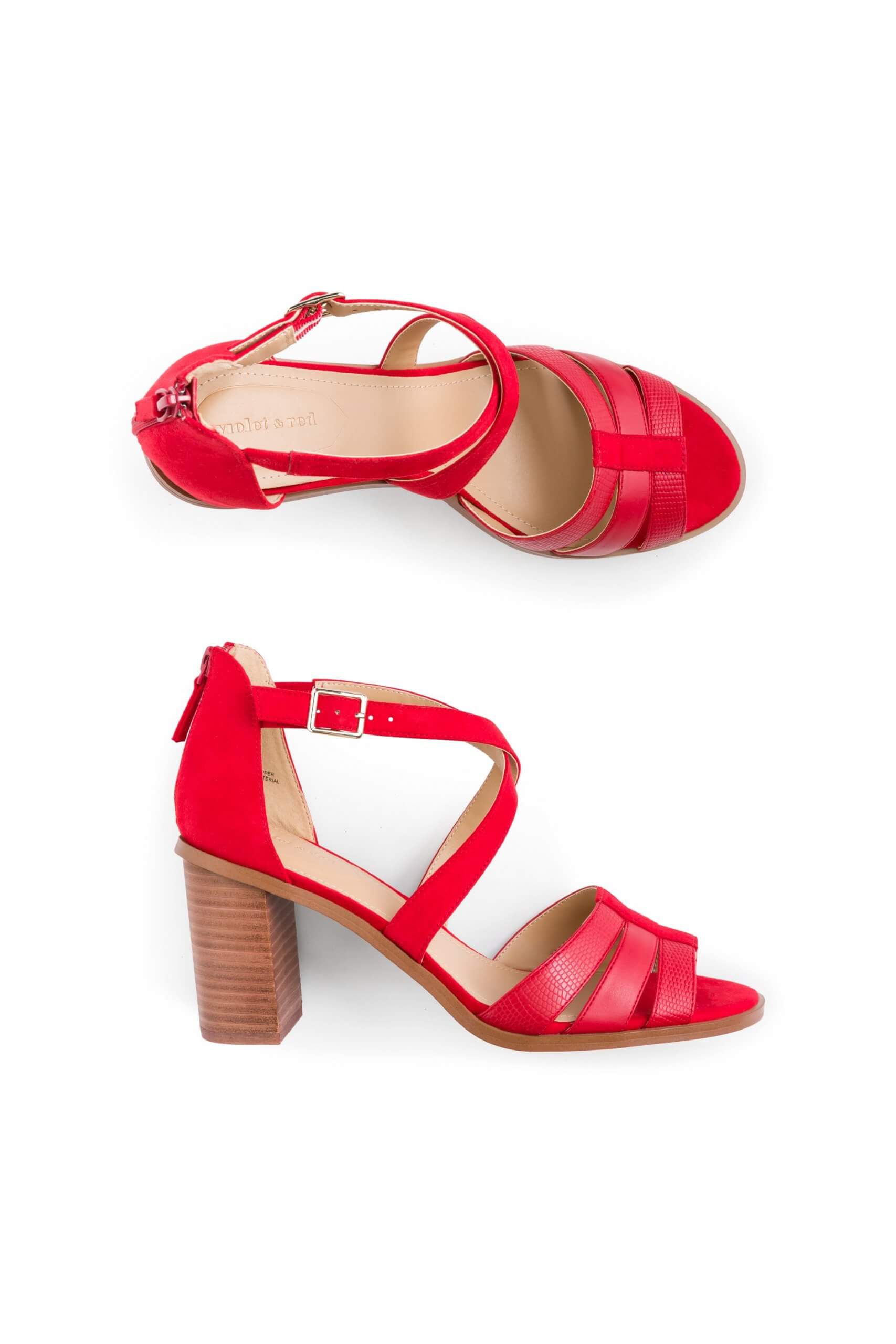 Stitch Fix women’s red strappy heels.