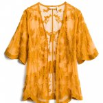 Stitch Fix women’s boho yellow lace open front woven.