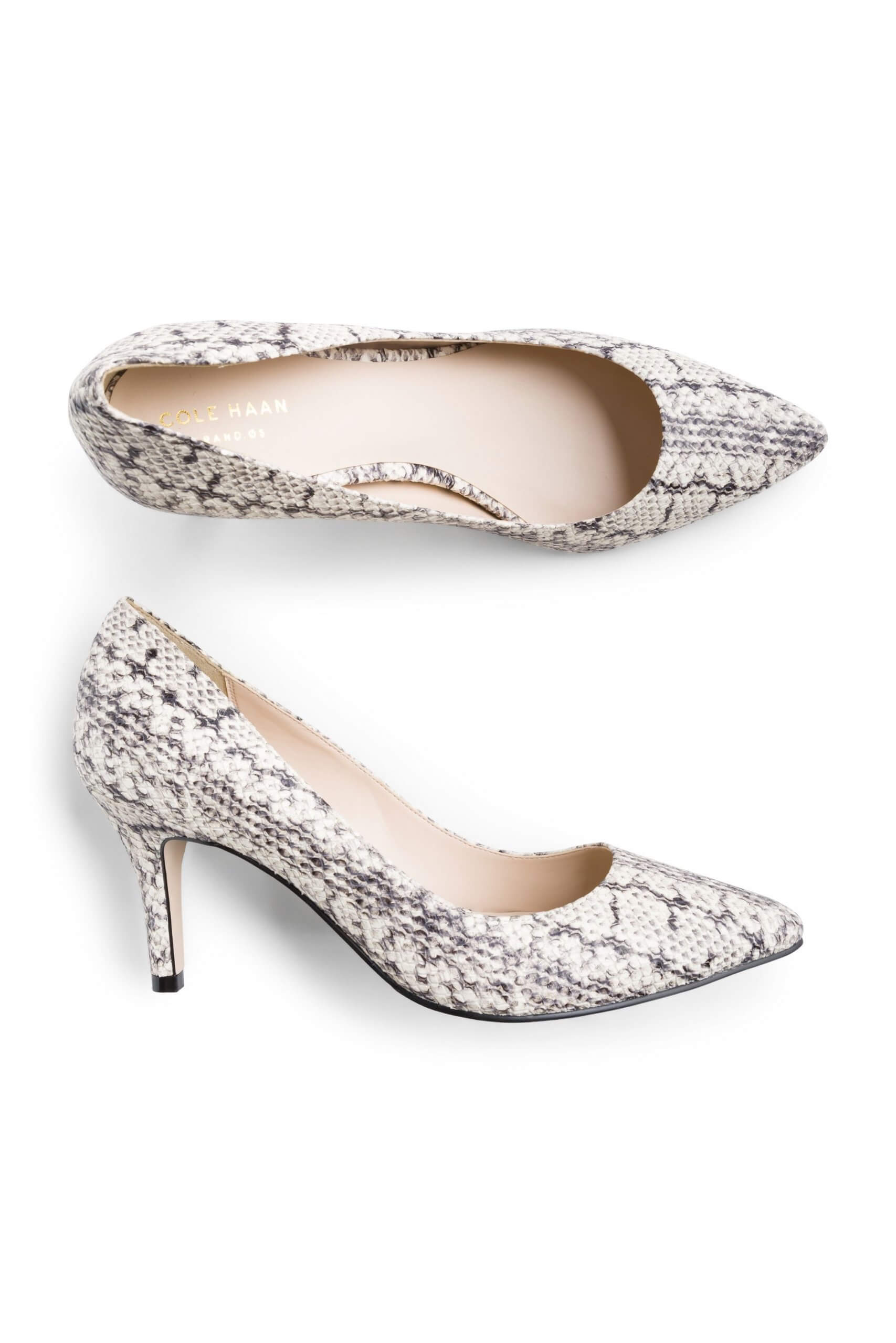 Stitch Fix women’s black and white snakeskin heels.