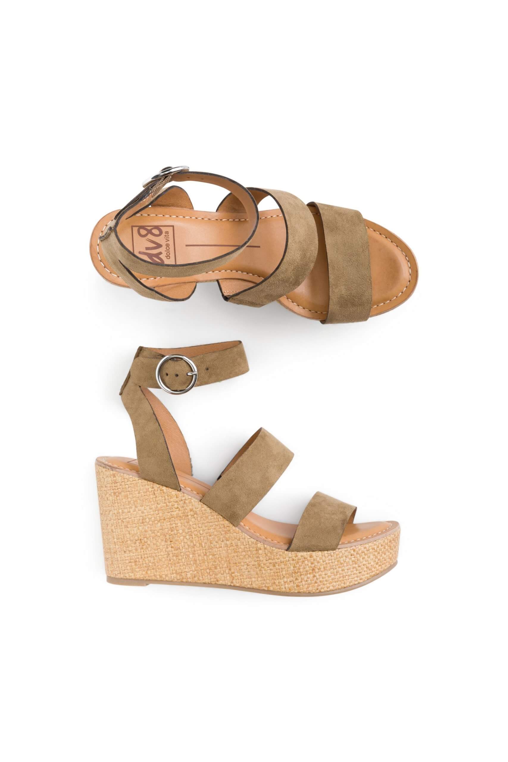 Stitch Fix women’s olive green wedges with cork heel.