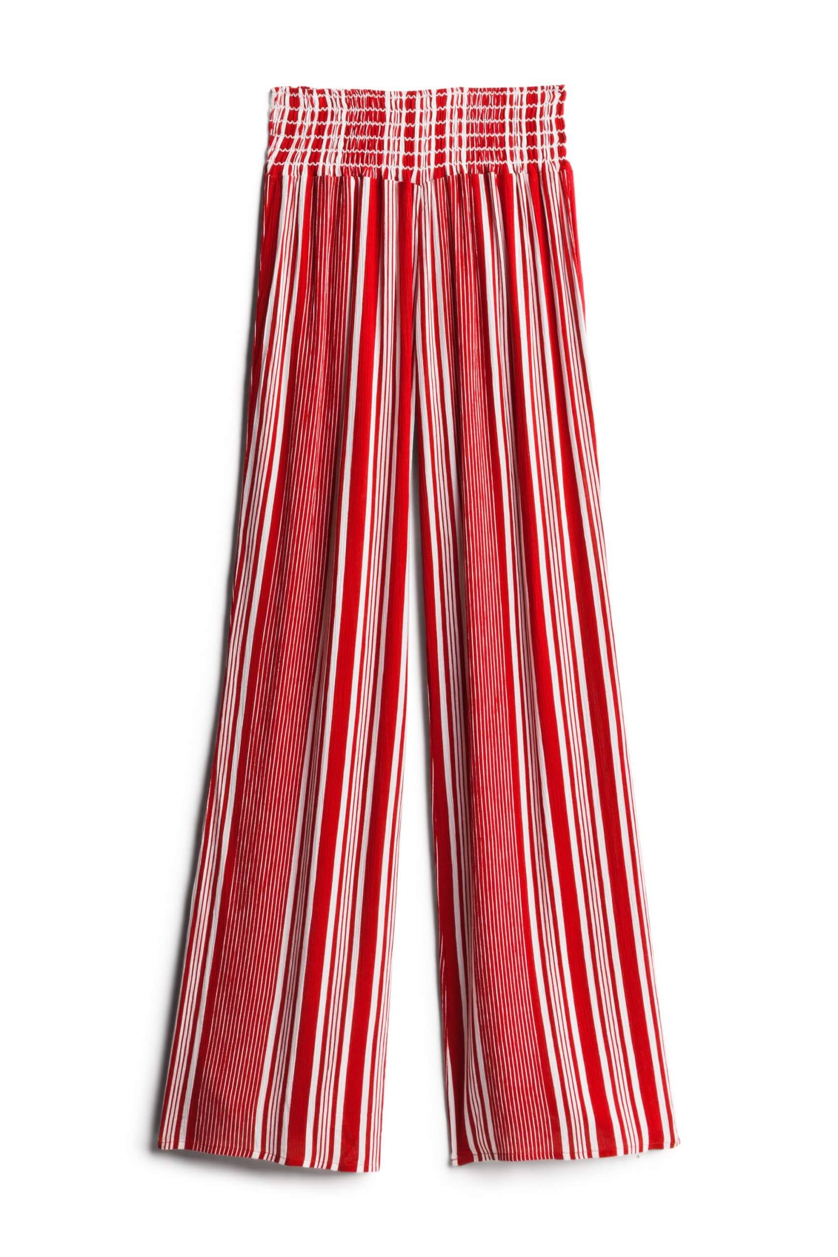 Stitch Fix women’s red and white striped wide-leg pants.