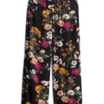 Stitch Fix women’s black floral palazzo pants.