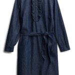 Stitch Fix women’s dark wash denim long-sleeve shirt dress.