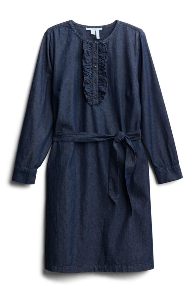 Stitch Fix women’s dark wash denim long-sleeve shirt dress.